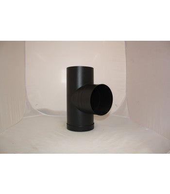 90 Tee With Cap Matt Black 5inch 125mm